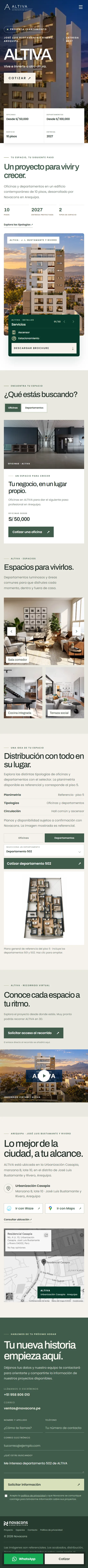 Página de Altiva en móvil